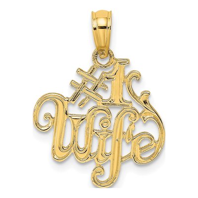 10K Yellow Gold WIFE Number 1 Pendant