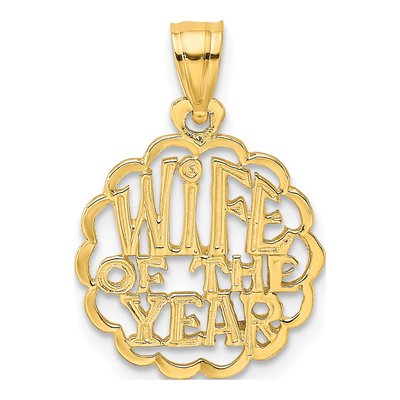 10K Yellow Gold Wife of Year Pendant