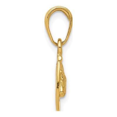 10K Yellow Gold Horse Head Horseshoe Pendant – view 3