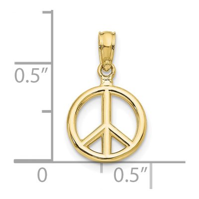 10K Yellow Gold Peace Sign Pendant – view 4