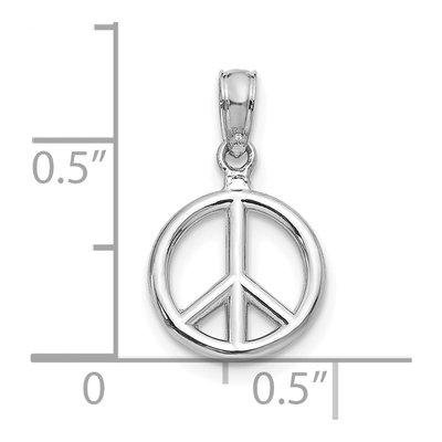10K White Gold Peace Sign Pendant – view 3