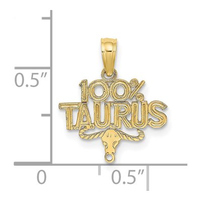 10K Yellow Gold Taurus Zodiac Pendant – view 4