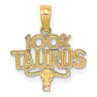 10K Yellow Gold Taurus Zodiac Pendant