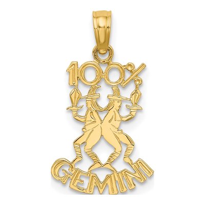 10K Yellow Gold Gemini Zodiac Pendant