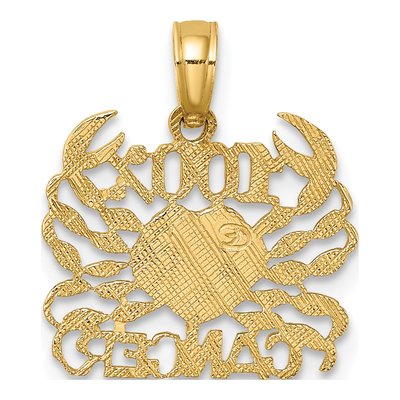 10K Yellow Gold Cancer Zodiac Pendant – view 5