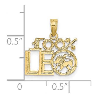10K Yellow Gold LEO Zodiac Pendant – view 4