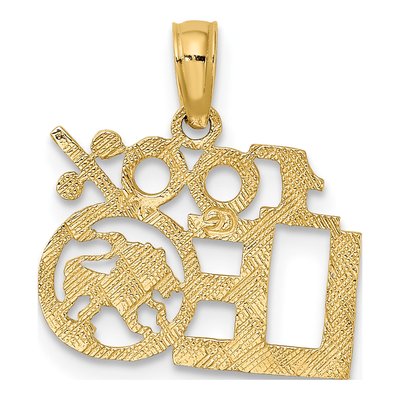 10K Yellow Gold LEO Zodiac Pendant – view 5