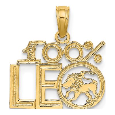 10K Yellow Gold LEO Zodiac Pendant