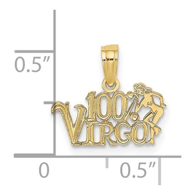 10K Yellow Gold Virgo Zodiac Pendant – view 4