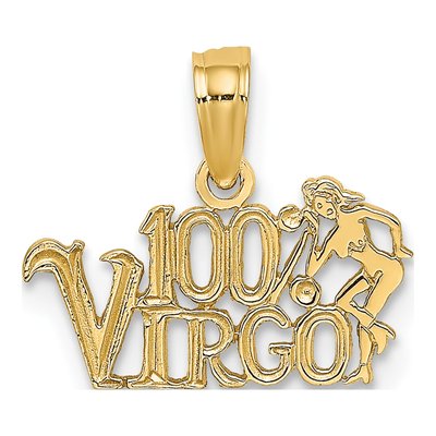 10K Yellow Gold Virgo Zodiac Pendant