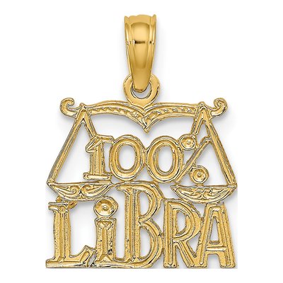 10K Yellow Gold Libra Zodiac Pendant