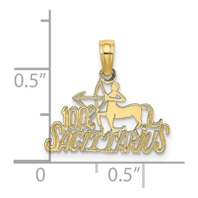 10K Yellow Gold Sagittarius Zodiac Pendant – view 4