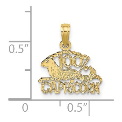 10K Yellow Gold Capricorn Zodiac Pendant – view 4