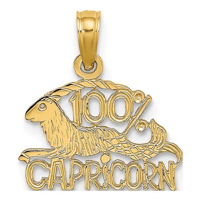 10K Yellow Gold Capricorn Zodiac Pendant