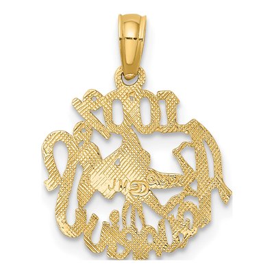 10K Yellow Gold Aquarius Zodiac Pendant – view 5