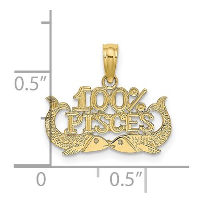 10K Yellow Gold Pisces Zodiac Charm Pendant – view 4