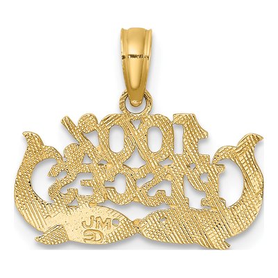10K Yellow Gold Pisces Zodiac Charm Pendant – view 5