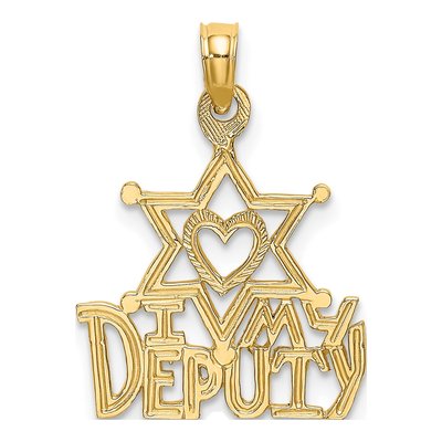 10K Yellow Gold I Heart My Deputy Charm