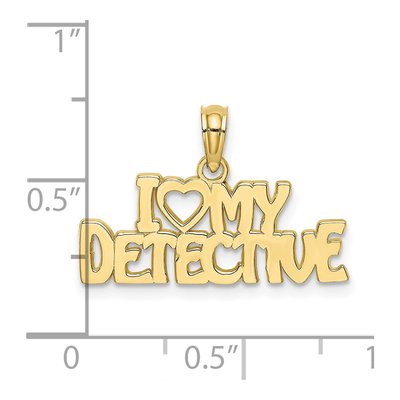 10K Yellow Gold I Heart My Detective Charm – view 4