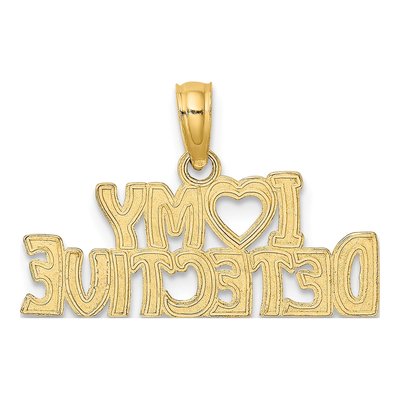 10K Yellow Gold I Heart My Detective Charm – view 5