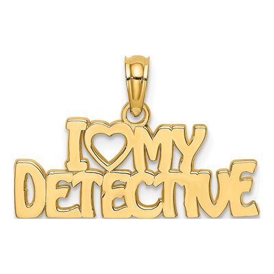 10K Yellow Gold I Heart My Detective Charm