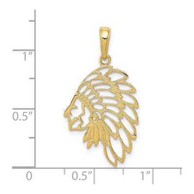10K Yellow Gold Headdress Profile Pendant – view 4