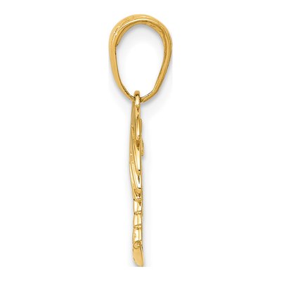 10K Yellow Gold Palm Tree Moon Pendant – view 3