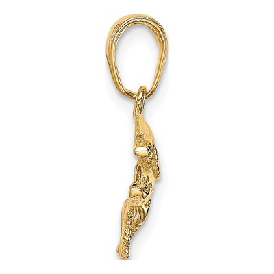 10K Yellow Gold Mother Baby Whale Pendant – view 2