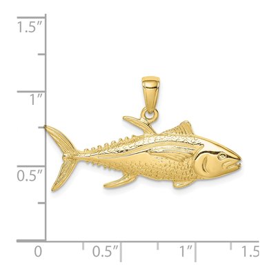 10K Yellow Gold Yellowfin Tuna Fish Pendant – view 3