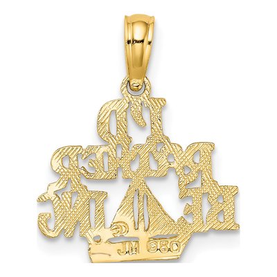 10K Yellow Gold 'i'd Rather Be Sailing' Charm – view 5