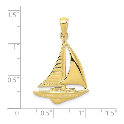 10K Yellow Gold Sailboat Pendant – view 4