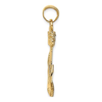 10K Yellow Gold Anchor Pendant – view 3