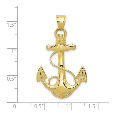 10K Yellow Gold Anchor Pendant – view 5