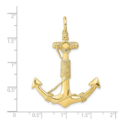 10K Yellow Gold 3-D Anchor Pendant – view 4