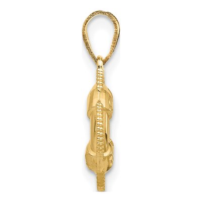 10K Yellow Gold Life Preserver Pendant – view 3