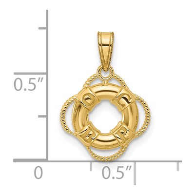 10K Yellow Gold Life Preserver Pendant – view 4
