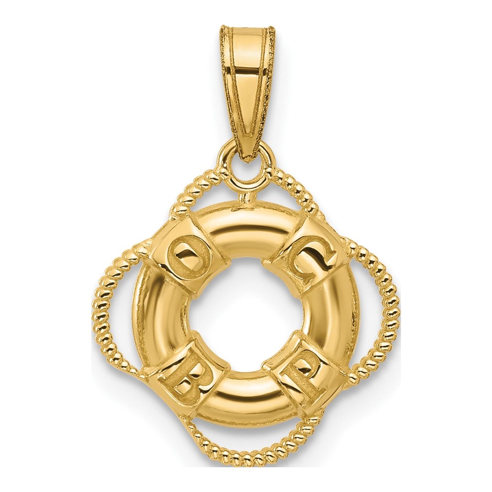 10K Yellow Gold Life Preserver Pendant