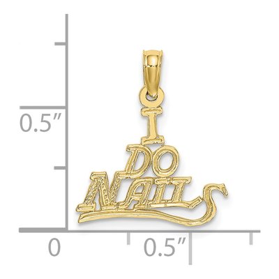 10K Yellow Gold I Do Nails Pendant – view 4