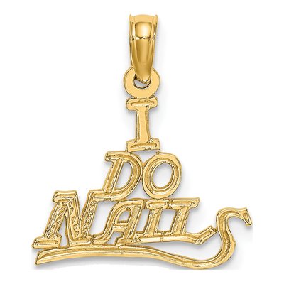 10K Yellow Gold I Do Nails Pendant