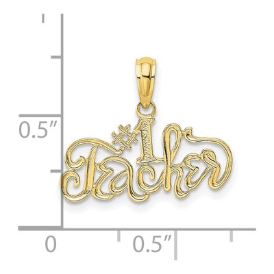 10K Yellow Gold Teacher Number 1 Pendant – view 4