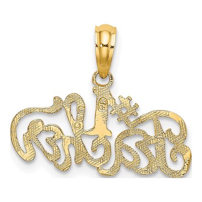 10K Yellow Gold Teacher Number 1 Pendant – view 5