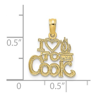 10K Yellow Gold I Heart to COOK Charm – view 4