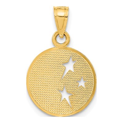 10K Yellow Gold Moon Stars Pendant – view 5
