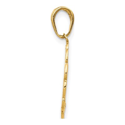 10K Yellow Gold Hummingbird Flower Frame Pendant – view 3