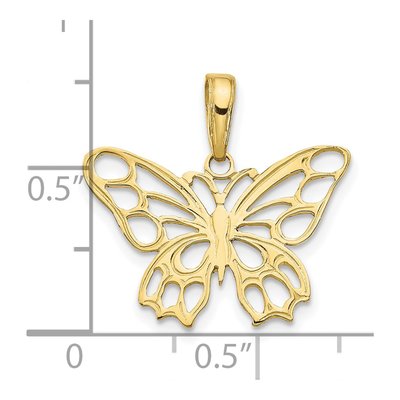 10K Yellow Gold Butterfly Cut-Out Pendant – view 4