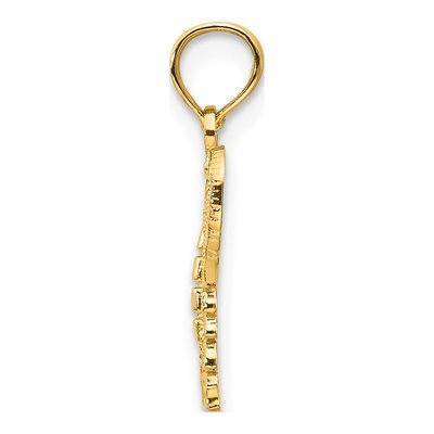 10K Yellow Gold Diamond-Cut Butterfly Pendant – view 3