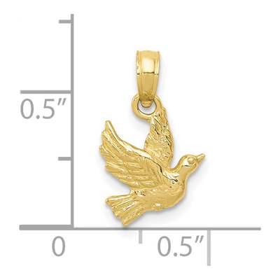 10K Yellow Gold Flying Dove Pendant – view 4