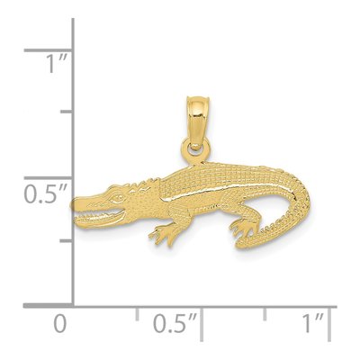 10K Yellow Gold Textured Alligator Pendant – view 4