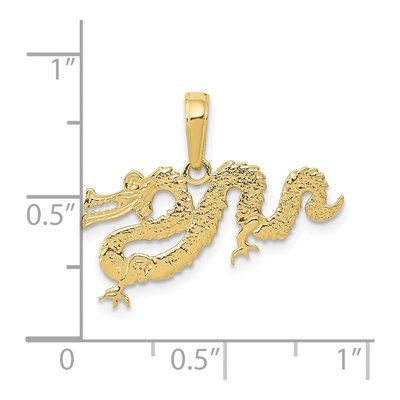 10K Yellow Gold Dragon Pendant – view 4