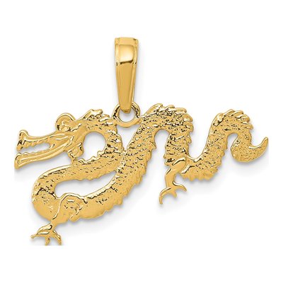 10K Yellow Gold Dragon Pendant